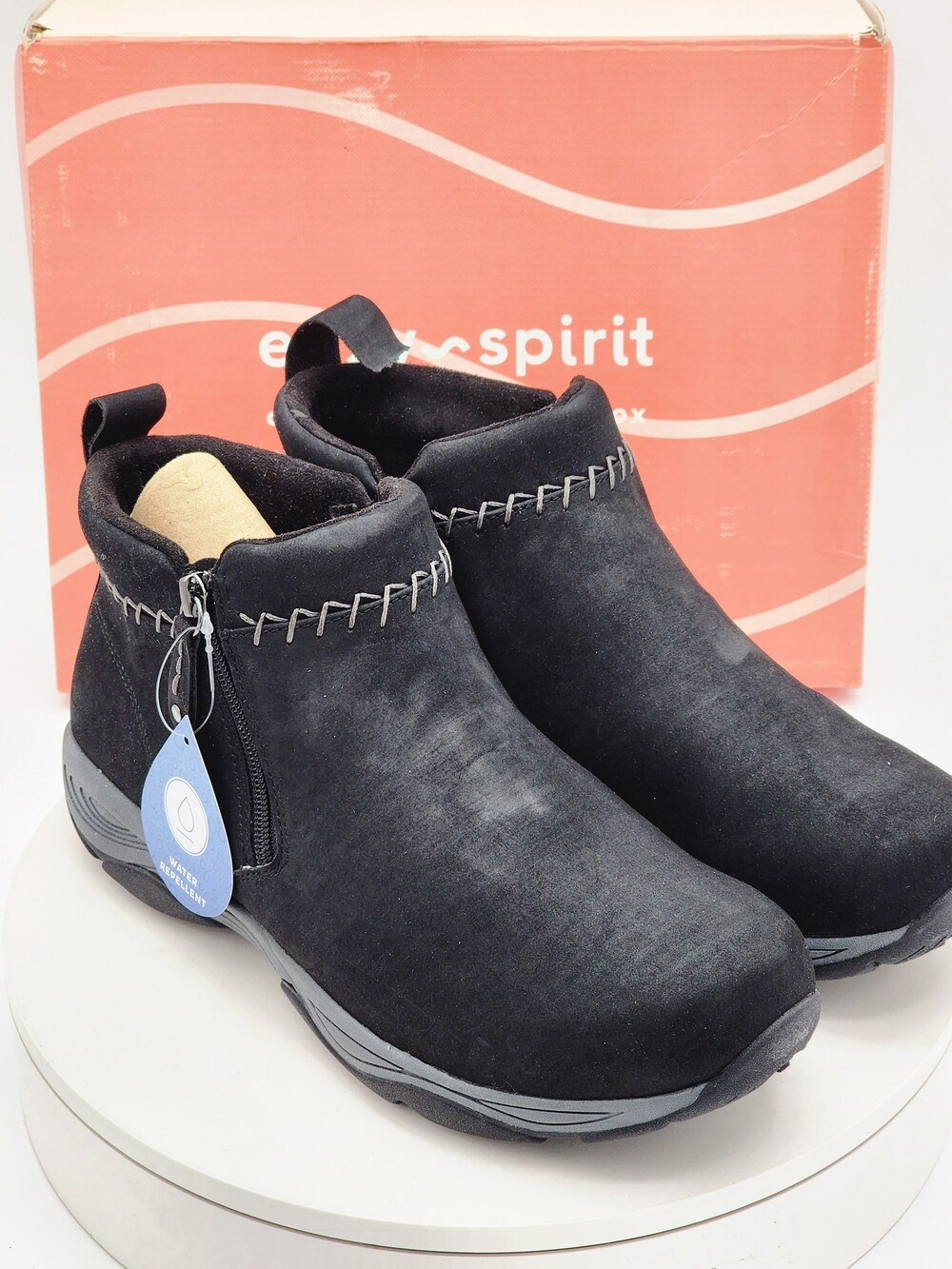 Easy Spirit Madra3 Black Suede Wide Comfort Ankle Boots Women’s Size 12 W